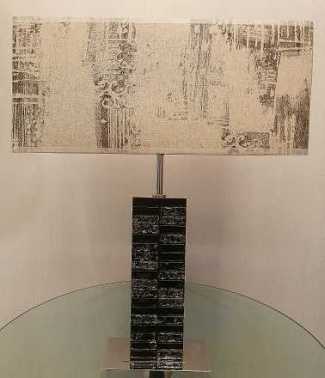 Lampara de mesa PORTOFINO cristal estrellado negro