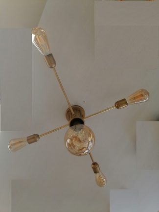 Plafon 5 luces ORBITA doré